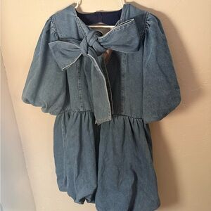 ASOS Curve Denim Dress with Bow Detail